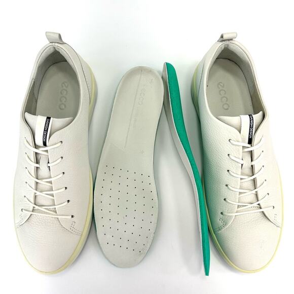 Ecco Women Danish Design Sneakers Size 10 White Leather Lace-Up Unisex Shoes - Picture 7 of 16